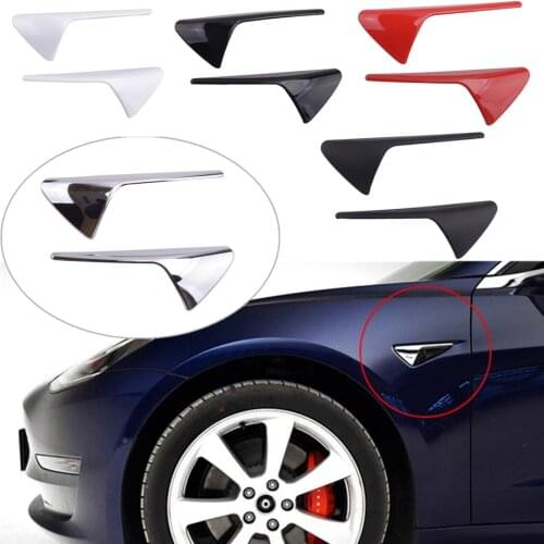1 Pair Car Side Camera Protection Cover Trim Sticker ABS Fit for Tesla Model 3 X S