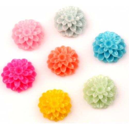 100Pcs Mixed Resin Flower Decoration Crafts Cute Kawaii Beads Flatback Cabochon Embellishments For Scrapbooking DIY Accessories