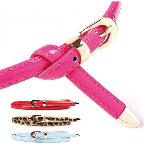 2020 Women Faux Leather Belts Thin Skinny Waistband Adjustable Belt Women Dress Strap Womens All-match Dress Belt