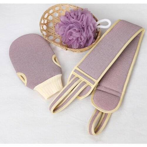 3pcs/set Body Cleaning Washcloth Soft Brush Home Hotel Bathroom Shower Ball Back Scrubber Set Exfoliating Skin Towel Bath Gloves