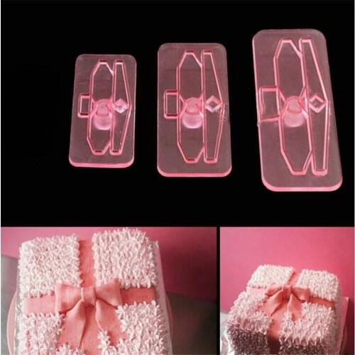 3pcs/set Plastic Bows Bowknot Cake Cutter Fondant Mold Kitchen Accessories DIY Baking Pastry Tools