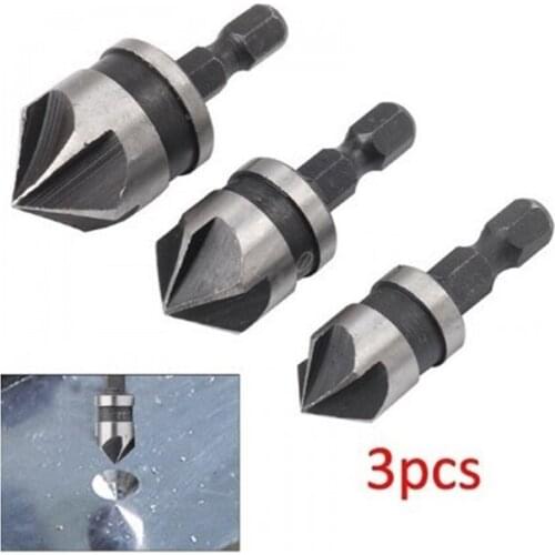 3 pcs Hexagonal Countersink Utility Drill Tool for Quick Change Drill Bit Tool for Wood Metal