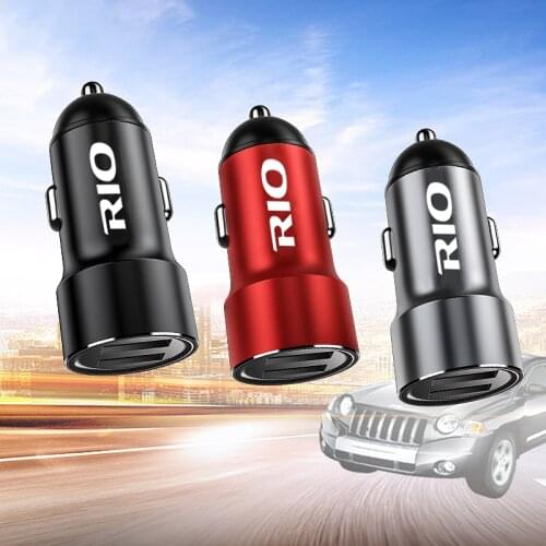 For KIA RIO 3 4 2017-2019 3.4A Dual USB Quick Charge Car Charger Mobile Phone Fast Charging Adapter Auto Accessories
