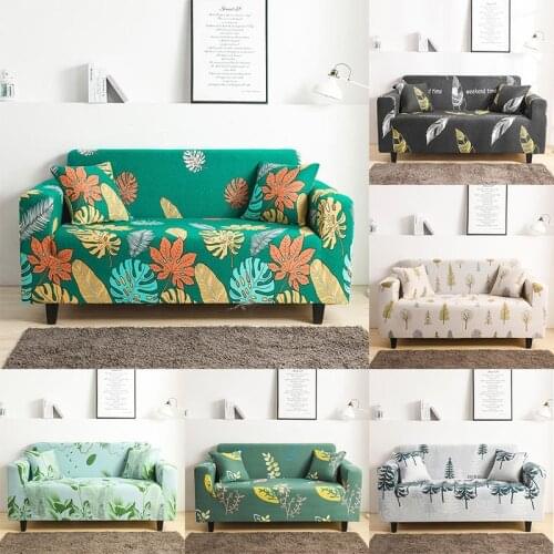 Plant Leaf/Flower Print Sofa Cover Slipcover Stretch Sofa Covers for Living Room Elastic Couch Chair Cover Sofa Towel 1-4-seater