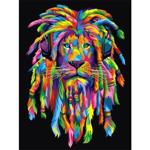 DIY 5D Diamond Painting Animal Lion Cross Stitch Kit Full Drill Embroidery Mosaic Art Picture of Rhinestones Home Decor Gift