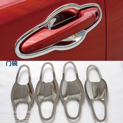 For Toyota RAV4 XA40 2013-2017 Car Styling ABS Chrome Mirror Side Door Handle Bowl Cup Cover Trim