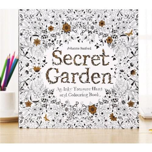 English version of the secret garden adult decompression coloring book coloring book student hand-painted graffiti painting book