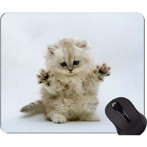 Mouse Pad with Stitched Edge,Cute cat Non-Slip Rubber Base Mousepad