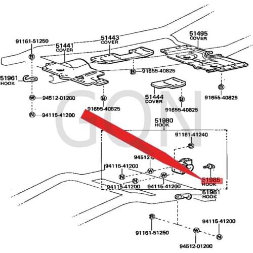 Eye hook 1984-Toy ota LAN DCR UIS ERS LAN DCR UIS ERP RA DO tow hook screw tow hook ring pin screw self tapping round head