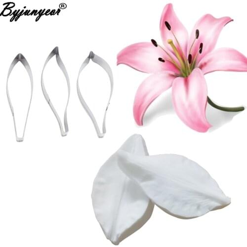 Lily Petals Veiner Silicone Mould Water Paper Cake Fondant Sugar Clay Flower Cake Decorating Moulds DIY CS372
