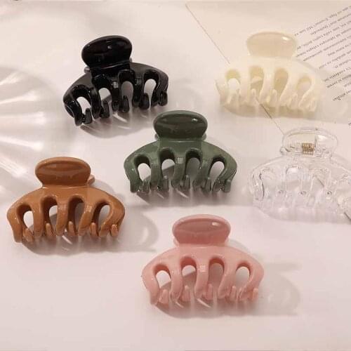 New Simple Fashionable Fresh Hair Clip Morandi Color Medium Hair Clip Solid Color Personality Clip Hair Accessories WomenSY172