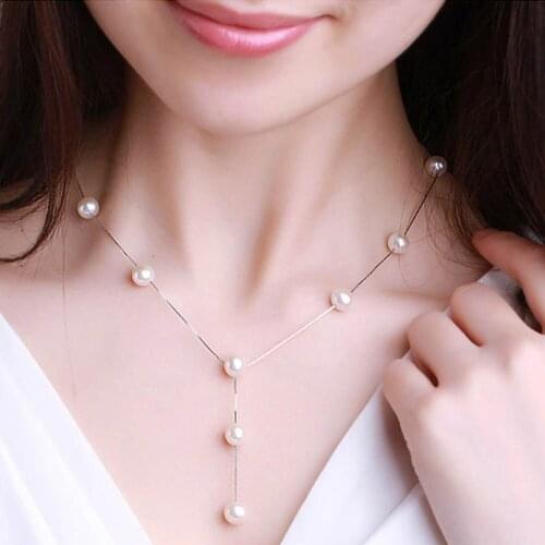 Brand New 2 Color Jewellery Sweet Elegant Women Imitation Pearl Jewelry Sets Simple Choker Bridal Necklace Bracelet Earrings Set