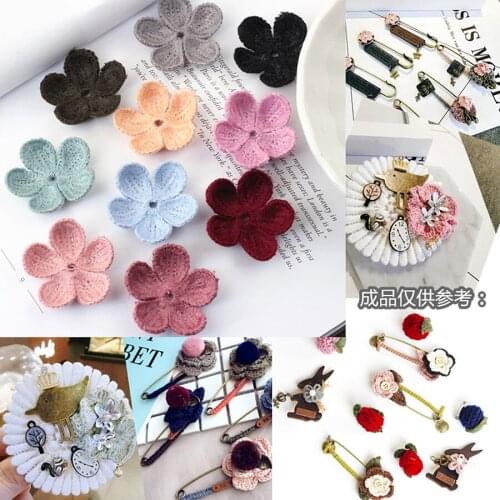 South Korean winter wool flower petals Flower Hair Clip DIY accessories handmade headband hair material