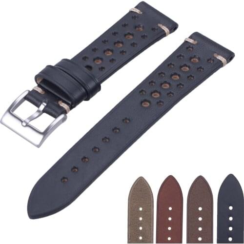 EACHE Italian Calfskin Leather Watch Strap For Man&Woman 20mm 22mm Brown Black