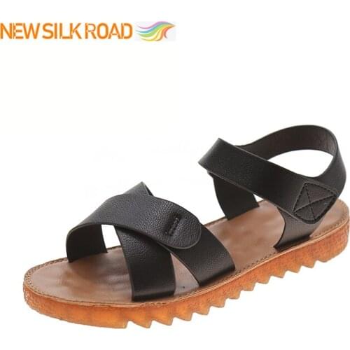 New Brand Design Summer Women Casual Jelly Shoes Slippers Rome Retro Thick Bottom Open Toe Sandals Beach Slip On Hoop-Loop Flats