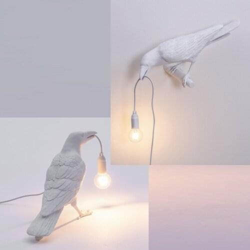 Modern Resin Bird Wall Lamps Vintage Indoor Lighting Decor Birds Wall Sconces Lamp Living Lamp White Animal Wall Lights for Home