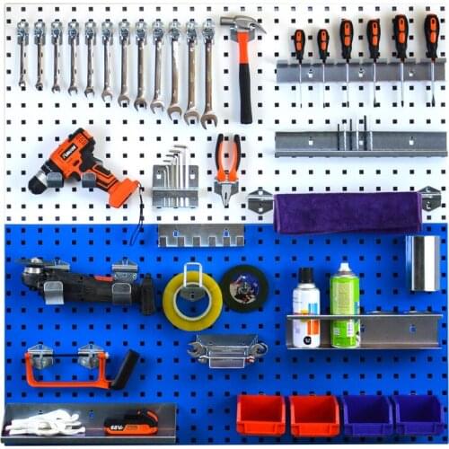 Steel Wall-Mounted Tool Parts Storage Box Garage Unit Shelving Hardware Tool Organize Box Hanging Board Components Tool Box
