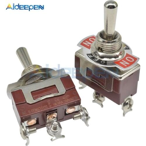 High Precision E-TEN(C)1122 Toggle Switch Red 3 Pin ON-OFF-ON Switch Silver Contactor 50000 Times Lifespan 250V 16A 29*14.6MM