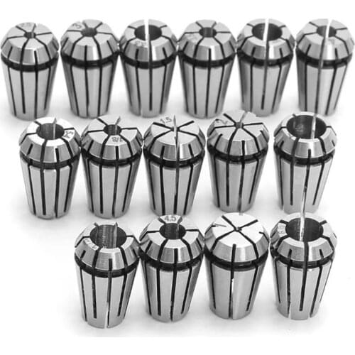 WENXING 15pcs/set ER11 1-7MM Spring Collet High Precision Collet Set For CNC Engraving Machine Lathe Mill Tool