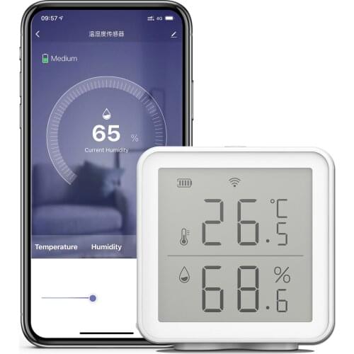 WiFi Smart Temperature Humidity Sensor Meter 230ft Long Range Wireless Digital Hygrometer Thermometer Compatible with Alexa