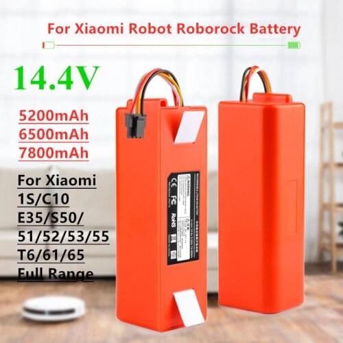 Robotic Vacuum cleaner Replacement Battery for Xiaomi Robot Roborock S50 S51 S55 Accessory Spare Parts li-ion battery 5200mAh