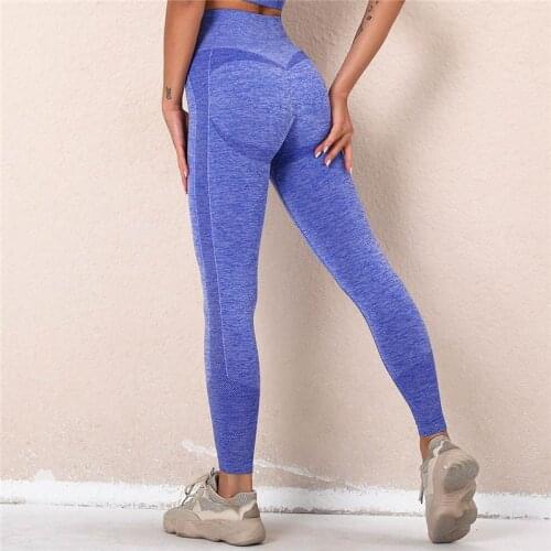 Women Seamless Knitted Yoga Leggings Fitness Tummy Control Pants Sports Leggings Gym High Waisted Skinny Leggings