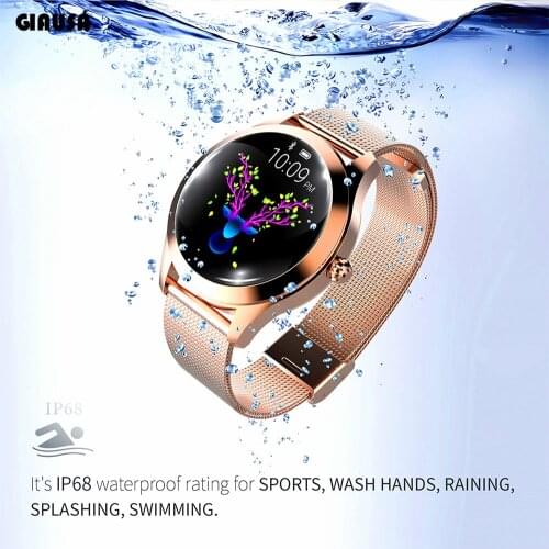 GIAUSA Smart Watch Women IP68 Waterproof Heart Rate Monitoring Bluetooth For Android IOS Fitness Bracelet Smartwatch
