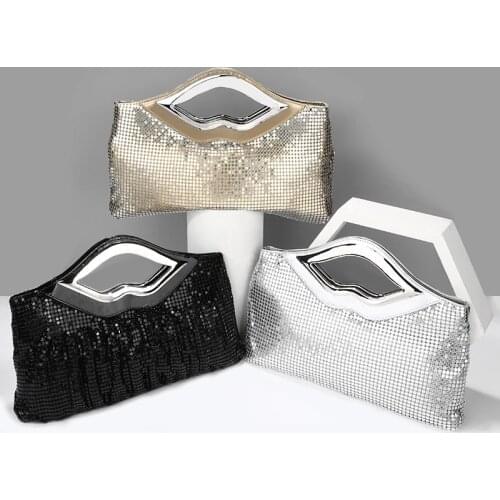 2021 Womens Evening Clutch Purse and Handbag Luxury Designer Black Gold Silver Evening Bag Sequin Shoulder Bag