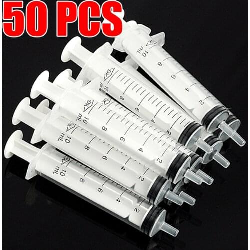 50Pcs 10ml Plastic Syringe Industrial dispensing Syringe sealant epoxy syringe liquid dispenser Cubs Measure Nutrient Hydroponic