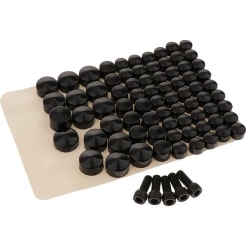 80x Motorbike Black ABS Bolt Toppers Caps Covers kit for Harley FLT/FLH Motorcycles