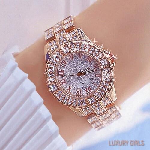 BS Rose Gold Diamond Elegant Ladies Watches Quartz Watch Top Brand Luxury Crystal Watch Female Montre Femme 2021 Dropshipping