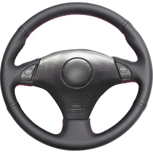 Black Leather Steering Wheel Hand-stitch on Wrap Cover For Toyota RAV4 2003-2005 Celica 2003 Lexus IS200 300 1999-2005