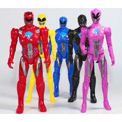 5PCS/Lot 17cm Action Figure Dinosaur team Model Power Action Figure with The joint can move Led Light toy