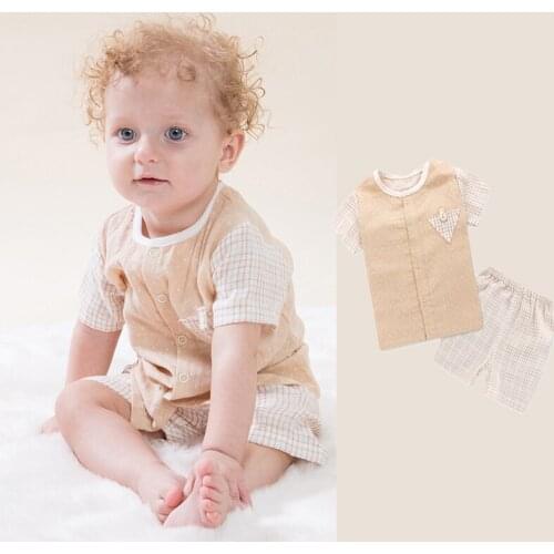 Baby Clothes Organic Cotton Baby Clothing Set carters Summer Top For Newborn Soft Gauze Tshirt baby boy girl Patchwork Short