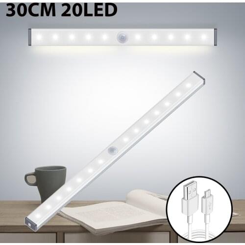 30cm Night Light Magnetic Cabinet Light Motion Sensor LED Closet Light For Home Kitchen Wardrobe lighting Long Strip Wall Lamps