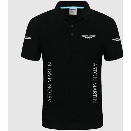High quality Aston Martin logo Polo classic brand Men Polo Shirt Men Casual solid Short Sleeve cotton polos