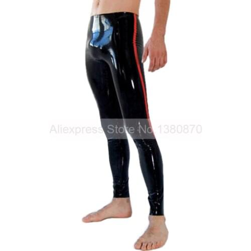 Male Latex Tight Pants Rubber Costumes Leggings Trousers Plus EU Size Custom Made S-LTM021