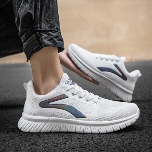 New fly line mesh sneakers mens fitness running shoes all-match casual net shoes fashion low-top breathable mens shoes