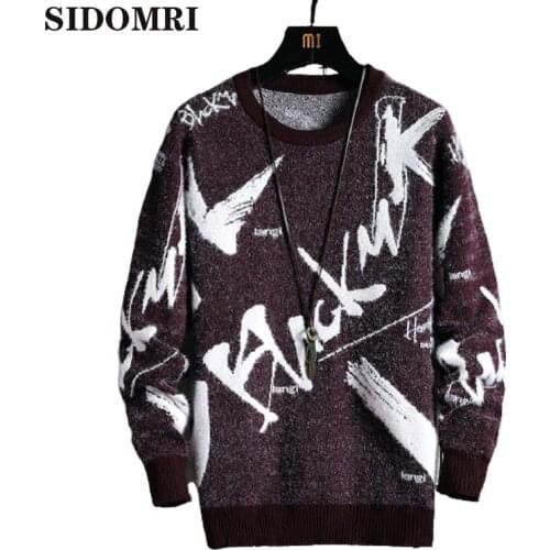 Mens Sweater Fit Knitted Patchwork Color Mens Slim Sweaters Cotton Long Sleeve Round Collar Male Warm Pullovers Casual Fashion