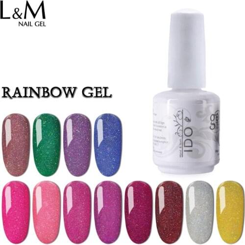 IDO Rainbow Gel Series 3 Pcs Lot Professional Nail Set Sweet Color Nail Polish DIY Artist UV Soak Off Led Nails Gel polish 15ml