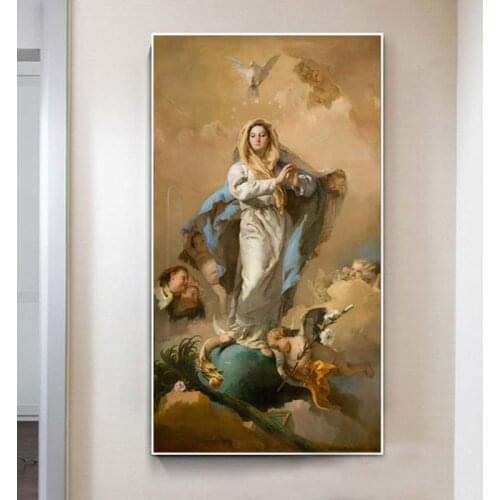 The Immaculate Conception Vintage Oil Painting On Canvas European Classical Decor Poster And Print Picture On Wall Art Cuadros