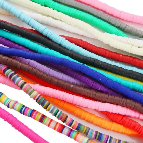 39Colors Flat 4mm 6mm Round Handmade Round Polymer Clay Chip Disk Loose Spacer Beads For DIY Garment Craft Supplies 350Pcs/Lot