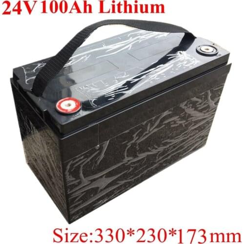 Waterproof 24V 100AH Lithium Ion Battery Electric Bicycle 24V Solar Golf Car Lipo Battery for Forklift Fork + 29.4v 10A Charger