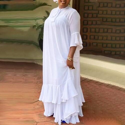 Women Strap Dress 2021 VONDA Summer Sundress Sexy Bow Neck Flare Sleeve Pleated Ruffled Party Long Maxi Dress Beach Vestidos