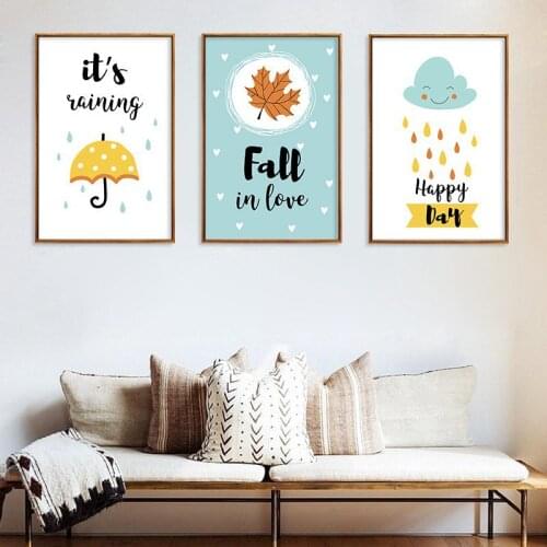 Umbrella Deciduous Wind Oil Painting Canvas Ins-Style Home Decorative Painting Wall Art Canvas Cuadros Decoracion Dormitorio