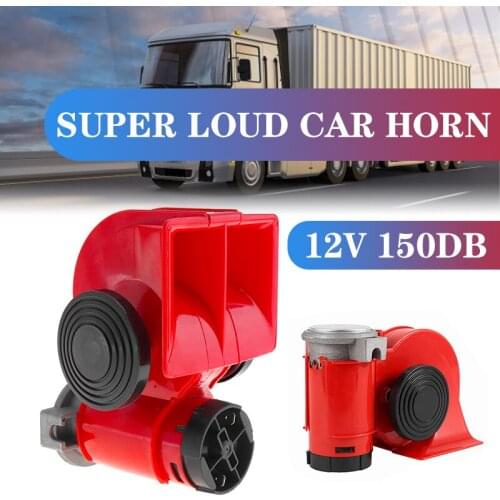 12V 150DB Auto Twin Dual Tone Compact Air Horns Kit Car Truck Lorry SUV RV Train Caravan Boat Twin Tone Super Loud