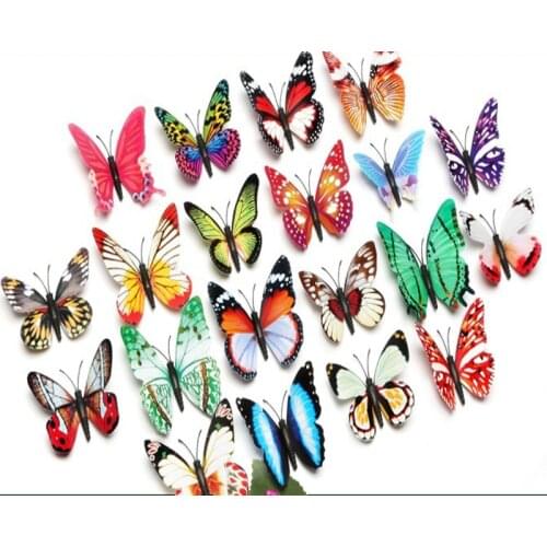 200pcs/lot 8cm Magnet Noctilucence Wall Sicker luminous 3D Butterfly Decal Art Wall Stickers Room Magnetic Home Decoration