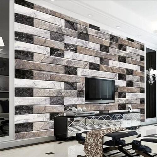 Beibehang Custom 3d wallpaper home decor living room bedroom mural modern minimalist marble black and white mosaic mural photos