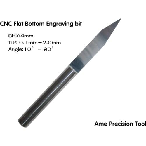 4mm Shank diameter Freeshipping CNC carbide tool ,Woodworking Router bit,Tungsten end milling cutter,flat bottom engraving bit