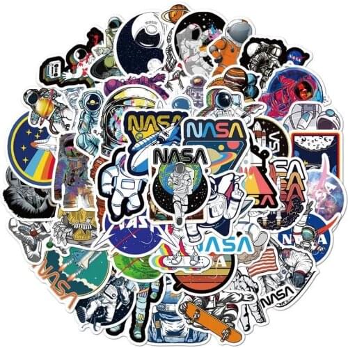 50Pcs/100Pcs Sci-fi Space Astronaut Stickers Cartoon Graffiti Stickers Luggage Phone Case Decoration